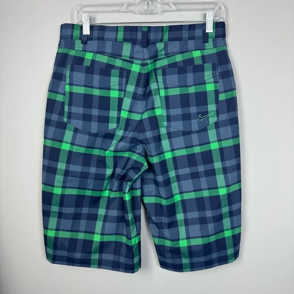 NIKE GOLF | Blue and Green Plaid Shorts Men’s Size X-Large Dri-Fit